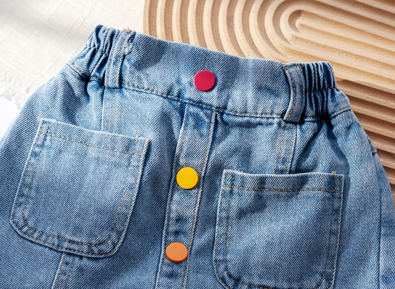 Toddler Girl Denim Button Skirt