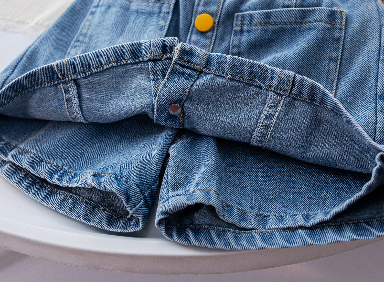 Toddler Girl Denim Button Skirt