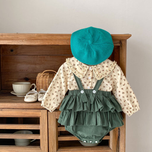 Baby Girl Romper Green Polka Charm