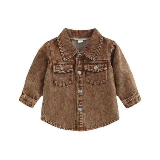 Toddler Boy Cozy Brown Denim Shirt