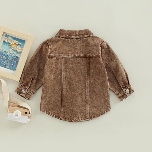 Toddler Boy Cozy Brown Denim Shirt